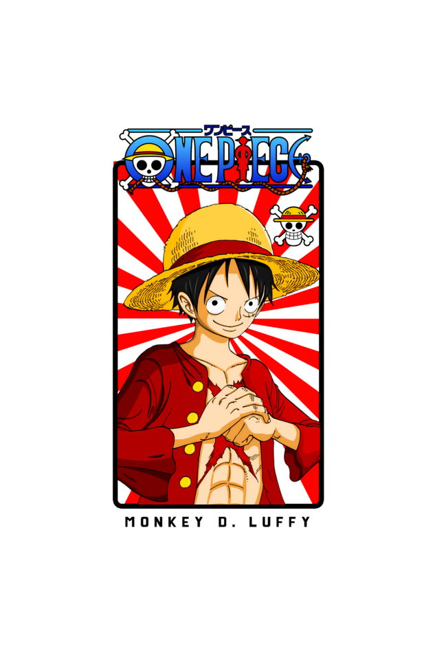 Terry Oversized T-shirt - One Piece MONKEY D LUFFY (FRONT)