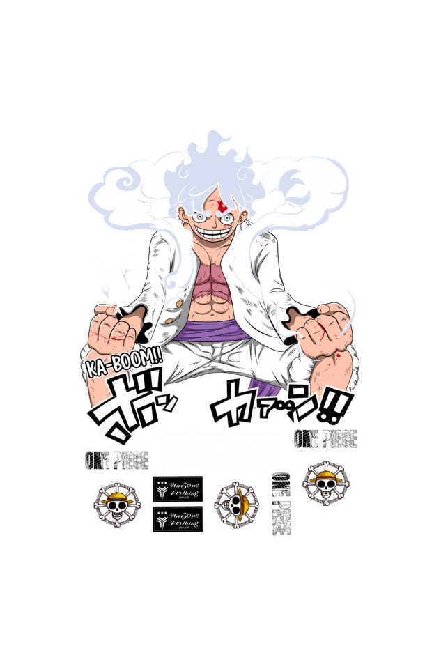 Terry Oversized T-shirt - One Piece KA BOOM 01 (FRONT)