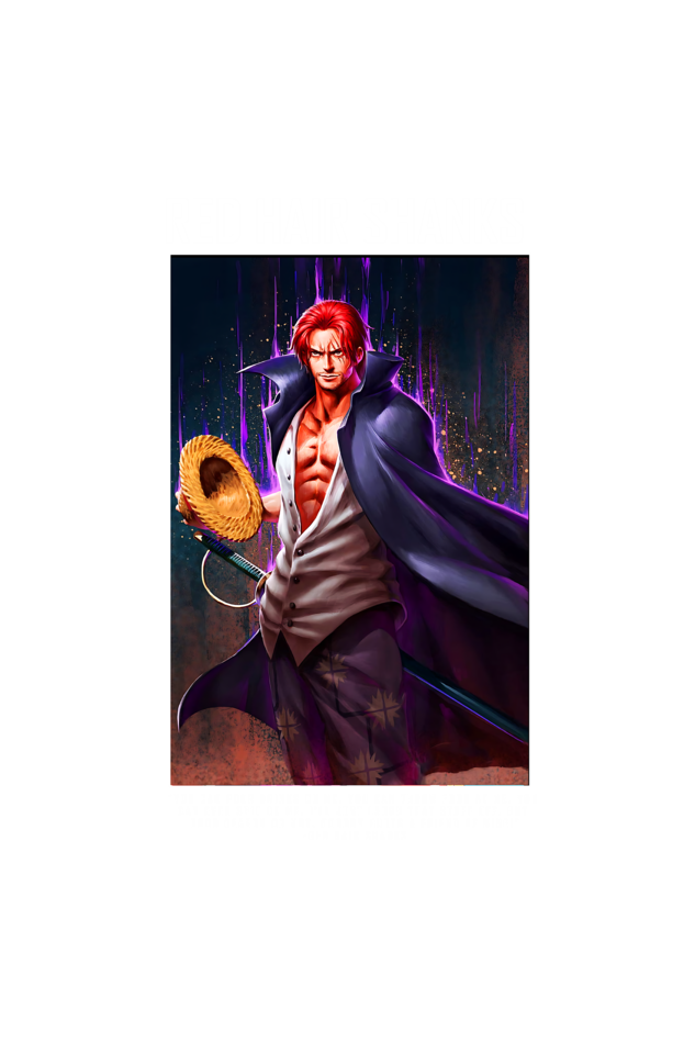 Terry Oversized T-shirt - One Piece RED HAIR SHANKS (FRONT)