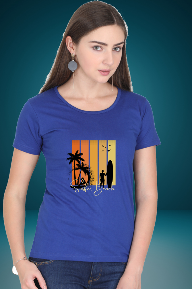 Regular T-Shirt - surfer beach with 5 colour