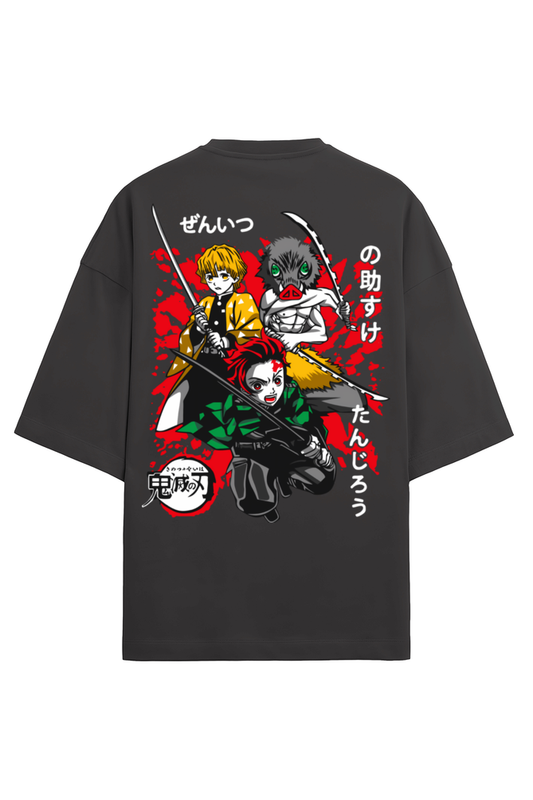 Terry Oversized T-shirt - One Piece - DEMON SLAYER-19 (BACK)