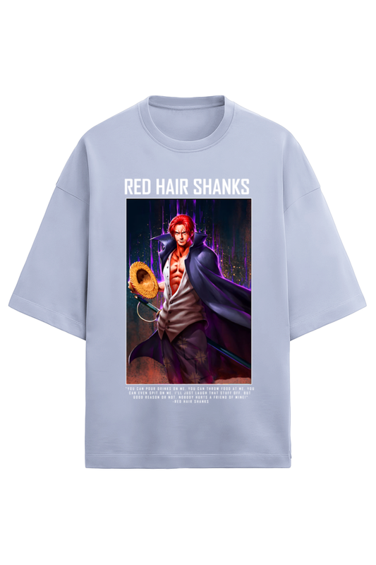 Terry Oversized T-shirt - One Piece RED HAIR SHANKS (FRONT)