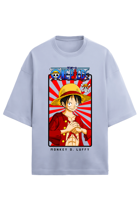 Terry Oversized T-shirt - One Piece MONKEY D LUFFY (FRONT)
