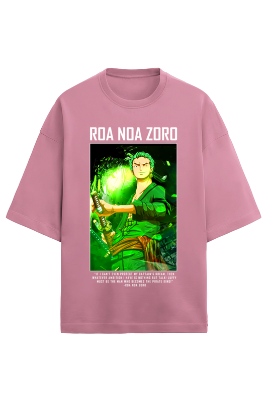 Terry Oversized T-shirt - One Piece ZORO 04 (FRONT)