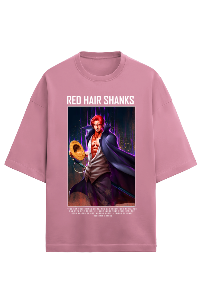 Terry Oversized T-shirt - One Piece RED HAIR SHANKS (FRONT)