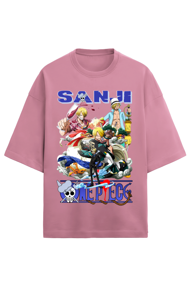 Terry Oversized T-shirt - One Piece SANJI 03 (FRONT)
