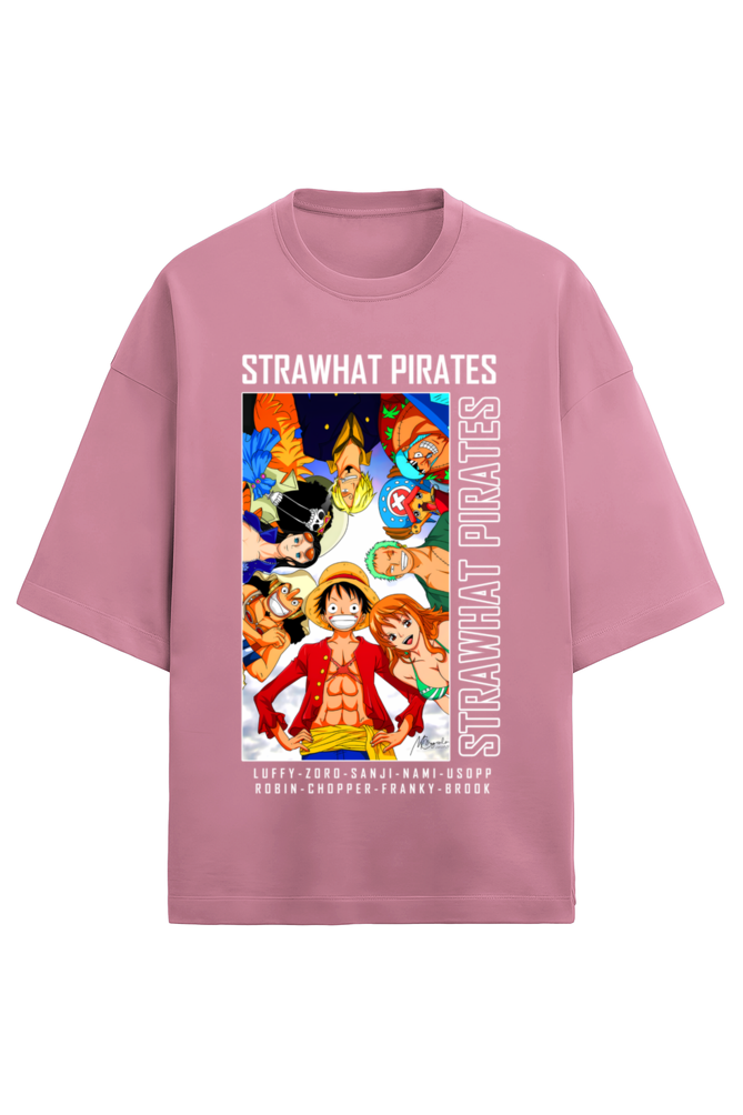 Terry Oversized T-shirt - One Piece STRAWHAT PIRATES (FRONT)