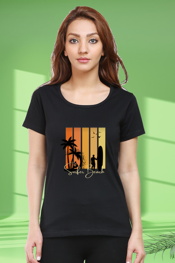 Regular T-Shirt - surfer beach with 5 colour