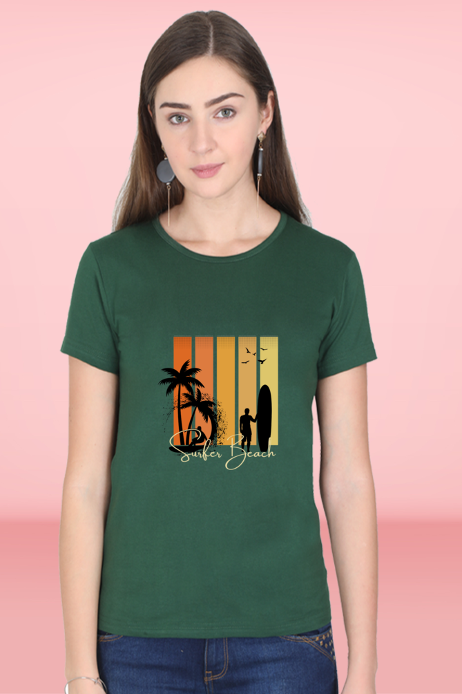 Regular T-Shirt - surfer beach with 5 colour