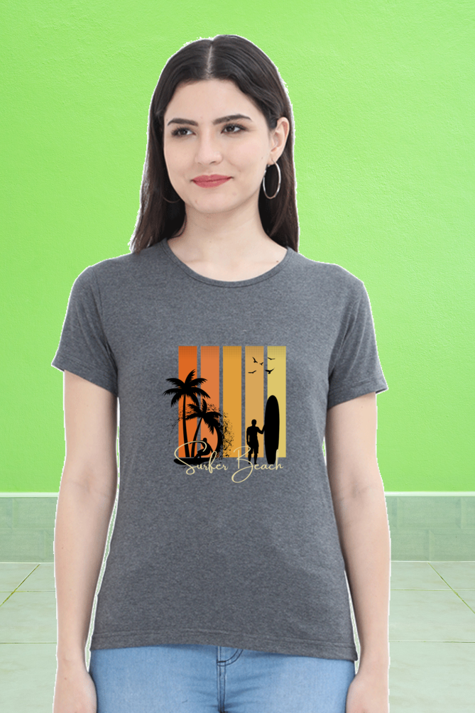 Regular T-Shirt - surfer beach with 5 colour