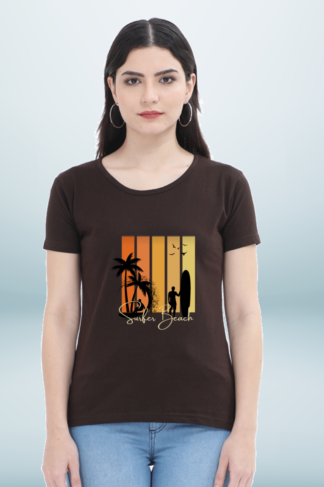 Regular T-Shirt - surfer beach with 5 colour