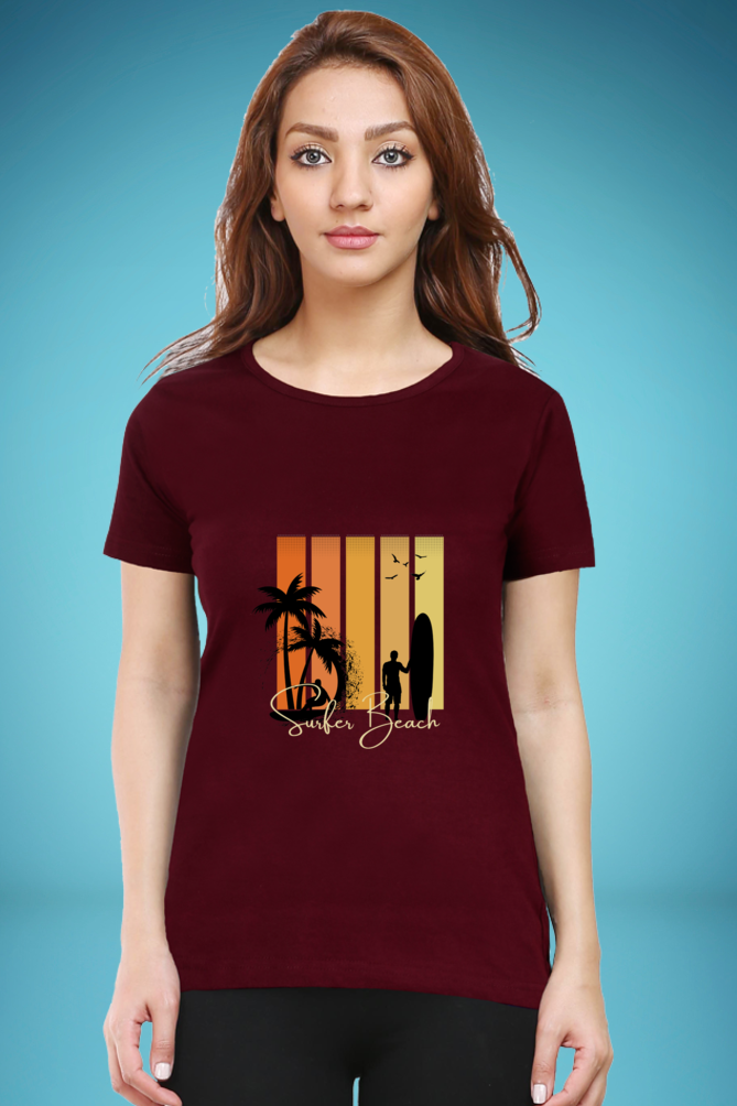 Regular T-Shirt - surfer beach with 5 colour