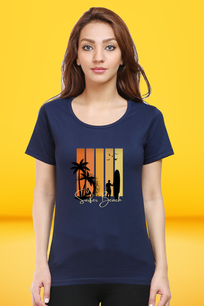 Regular T-Shirt - surfer beach with 5 colour