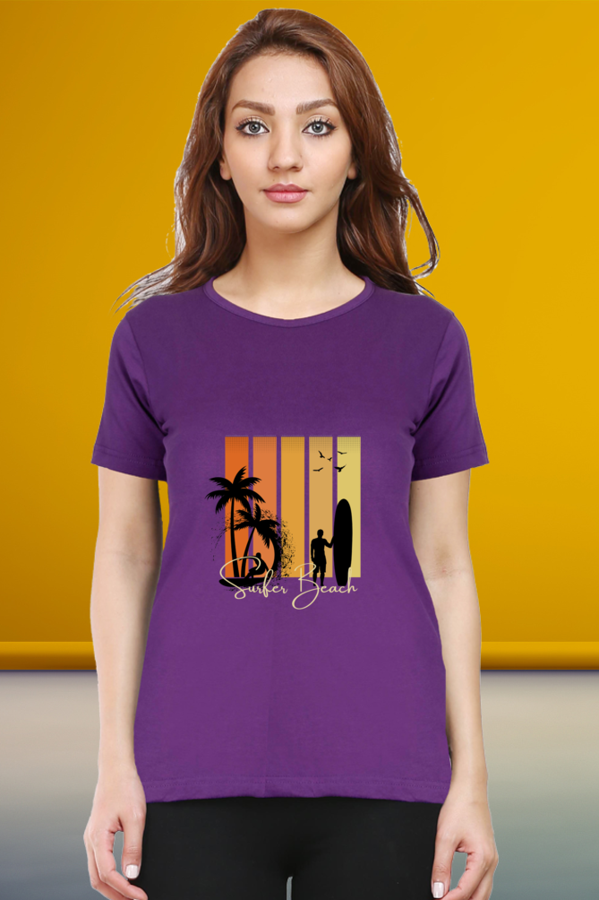 Regular T-Shirt - surfer beach with 5 colour