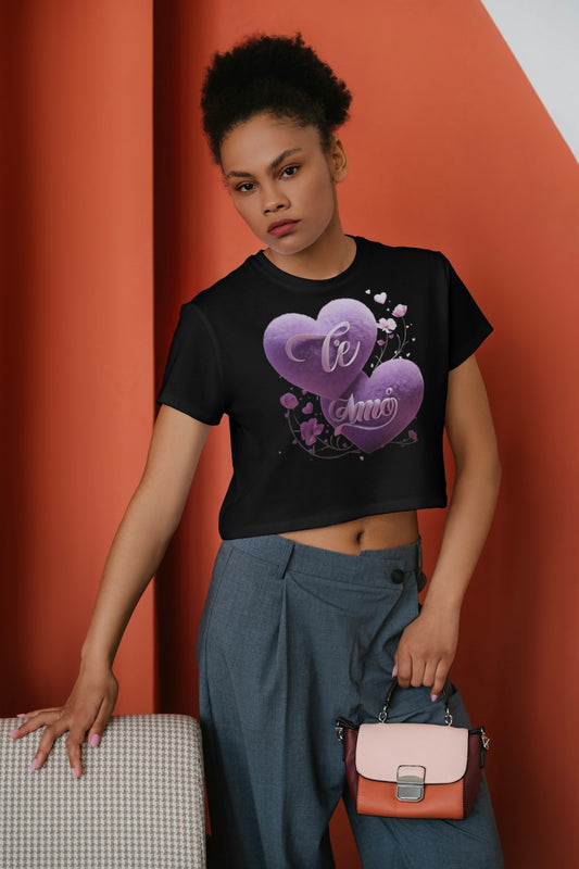 Crop Top - puple heart